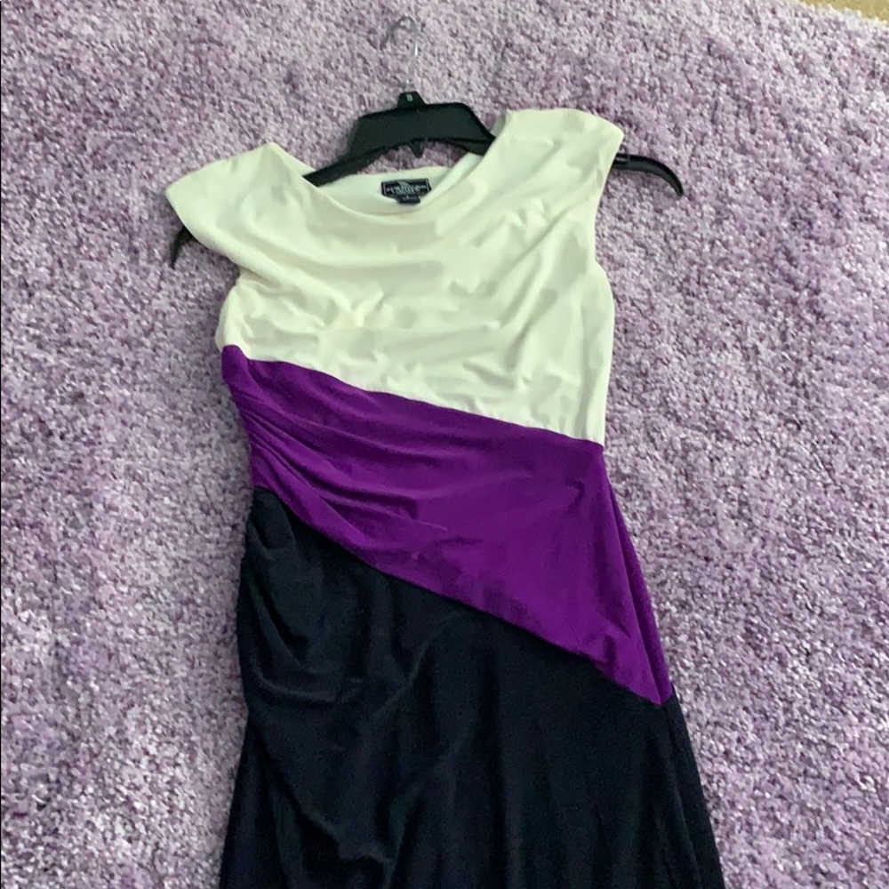 A multicolor A-line dress
